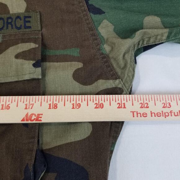 Vintage U.S. Air Force BDU Coat Mens Small Regular Woodland Camo Patches 90s - Picture 8 of 10